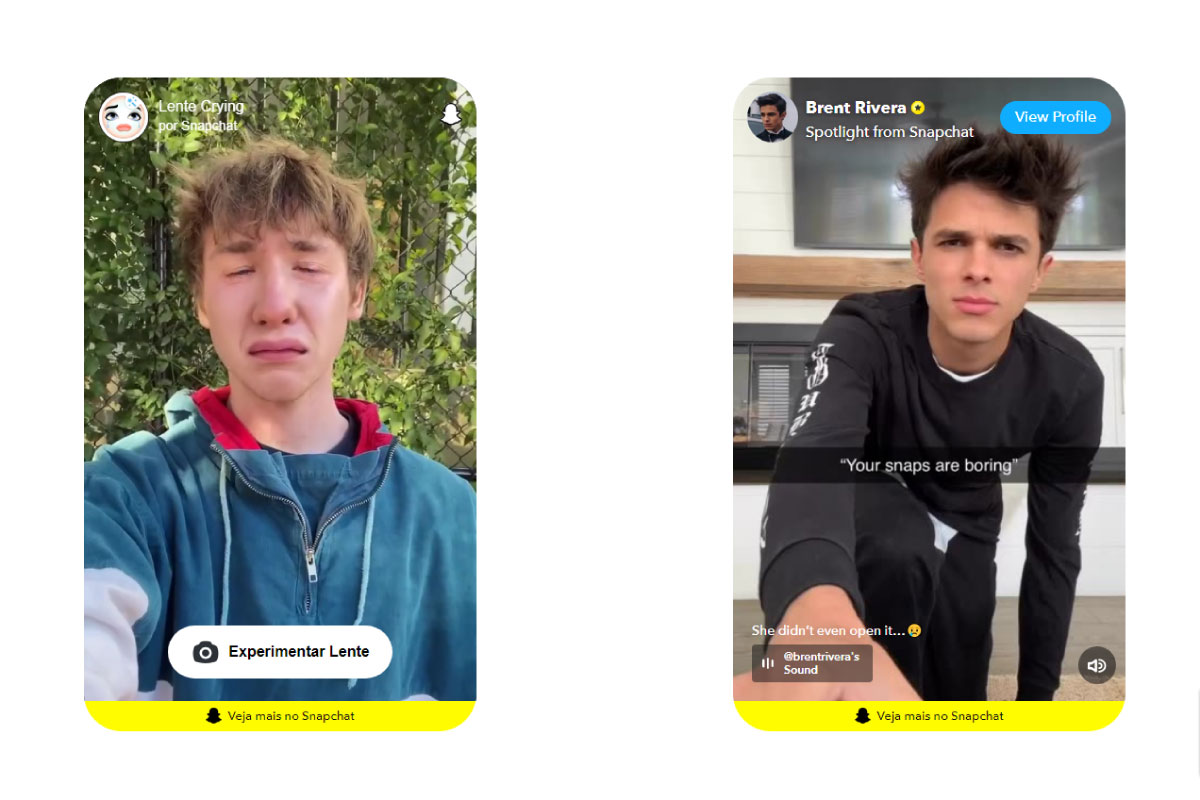 Snapchat Incorporado: Agora permite interação na web