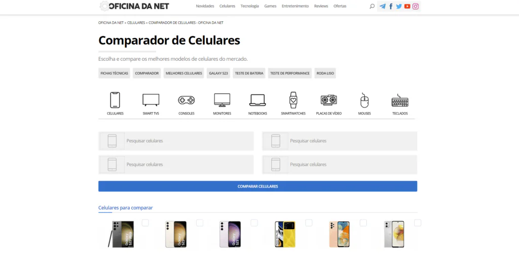 Comparar Celular: Os 6 melhores sites